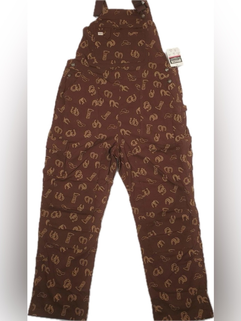 NWT Duluth Heirloom Gardening Overalls Women’s XXL/31 Horseshoe Cowboy Brown